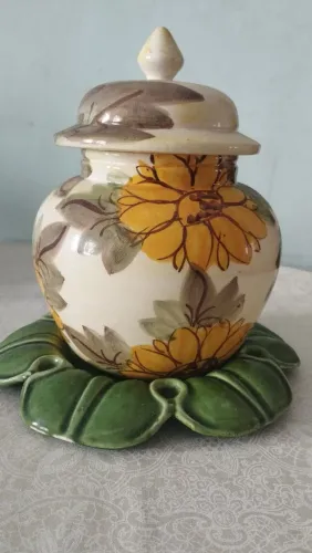 Pote de Cerâmica Floral