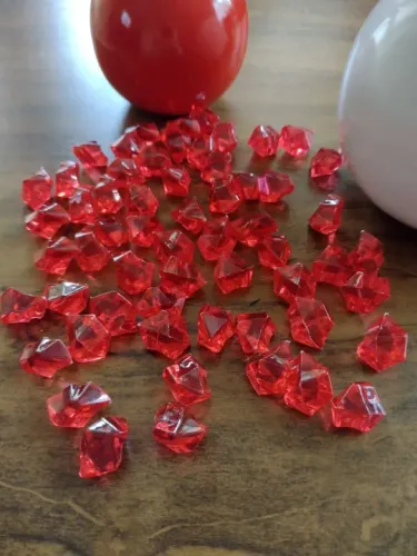 Pedras de Acrílico Vermelhas para Decoração