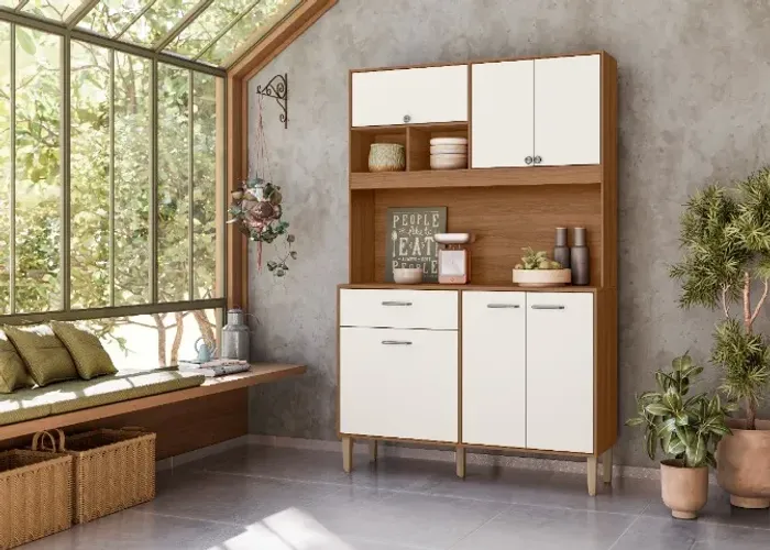 KIT COZINHA MDF 6 PORTAS 1 GAVETA