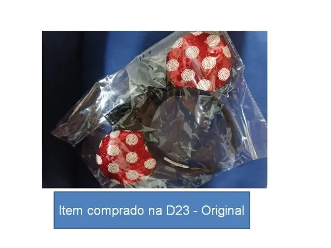 Orelha Minnie - Arquinho, Tiara, Disney - Diretamente da D23 vermelho com lantejoulas