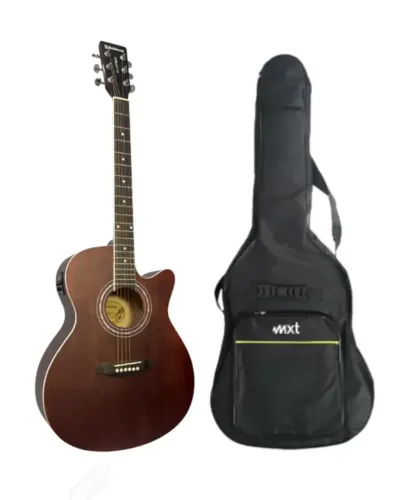 KIT-VIOLAO ELETRO-ACUSTICO MARCA WALDMAN REF. FCE-40 BRB + CAPA VIOLÃO LUXO MXT ALCOCHOADA