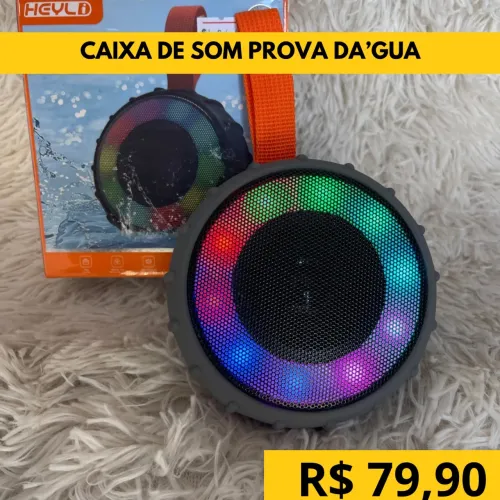 Caixa de Som Bluetooth à Prova D'água com LED