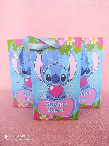 Sacolinha Stitch para lembrancinha de festa 