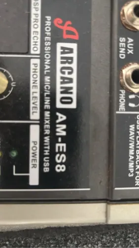 Mesa de Som Arcano AM-ES8 - Mixer Profissional com USB