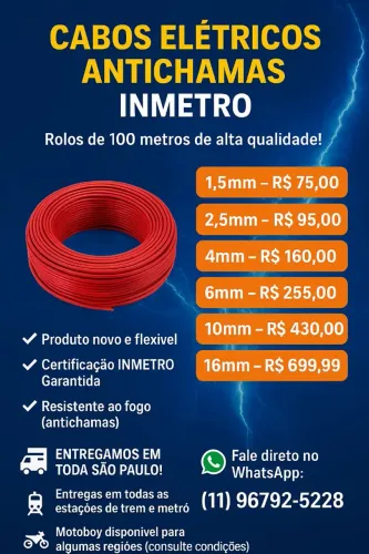 Cabos elétricos flexível antichamas 