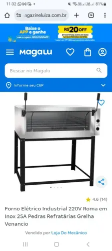 Forno Elétrico Industrial 220V Roma