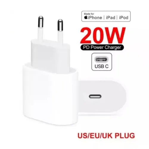 Carregador Fonte 20w PD Turbo Rapido Para iPhone Tipo C Lightning Tomada e Cabo