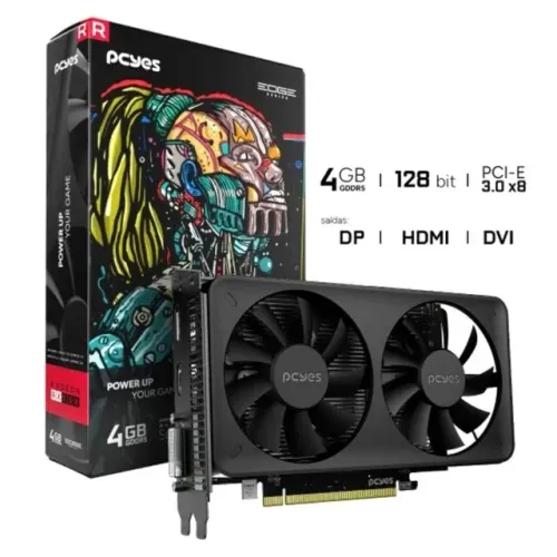 Placa de Vídeo AMD Radeon PCYes RX 550 4GB 2x Project Edge, GDDR5, 128 Bits - PVEX5504GBDF
