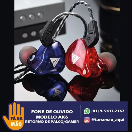 Fone de Ouvido AK6 - Retorno de Palco/Gamer