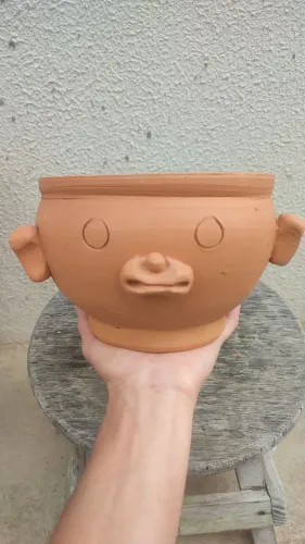 Vaso de planta com design divertido