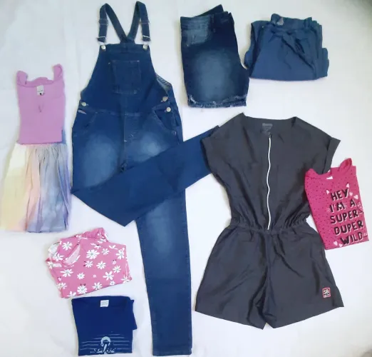 Lote de Roupas Teens, 9 peças Tamanho 18