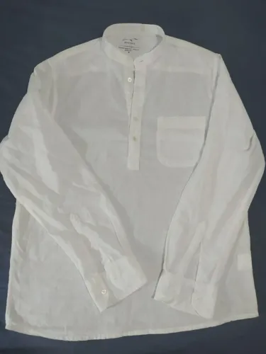 camisa makenji bata gola padre branco