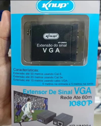 Extensor de Sinal VGA Rede 60m 1080P Knup