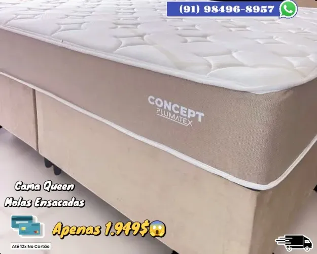 Cama Queen Molas Ensacadas Concept Plumatex