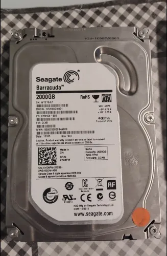 HD Seagate Barracuda. 2000 GB