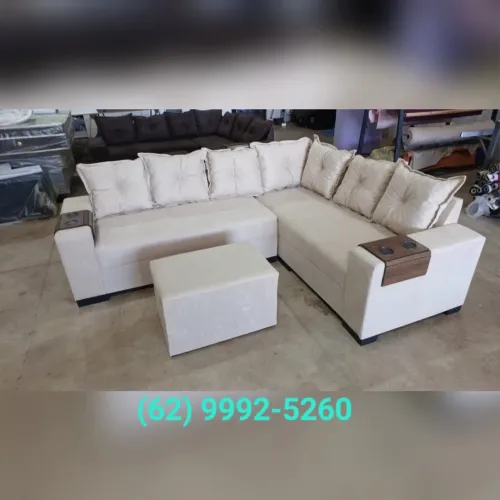 Sofá de Canto com Puff - Conforto e Estilo para sua Sala!