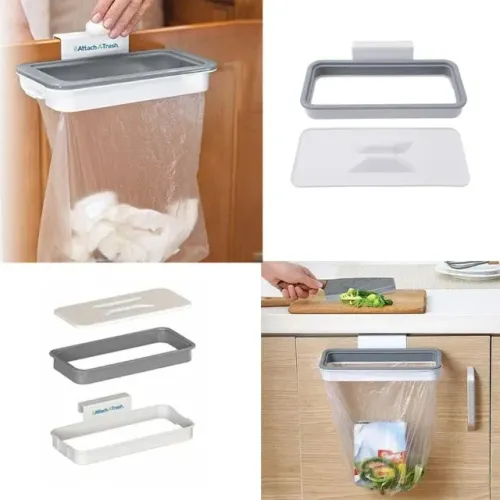 Lixeira De Cozinha Com Tampa Portatil Para Porta Cesto Limpeza 