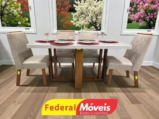 Mesa de janta 1,80x906 cadeiras  vem pra federal 