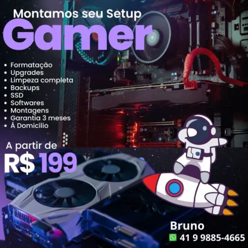 Montagem e Manutenção de PC Gamer -Com Serviço a Domicílio -