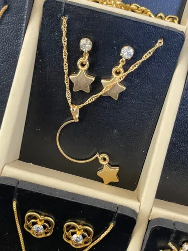 Brinco e Colar Folheado