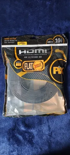 Cabo Hdmi Flat 2.0 Hdr 19 Pinos 4k Ultrahd 10 M Pix