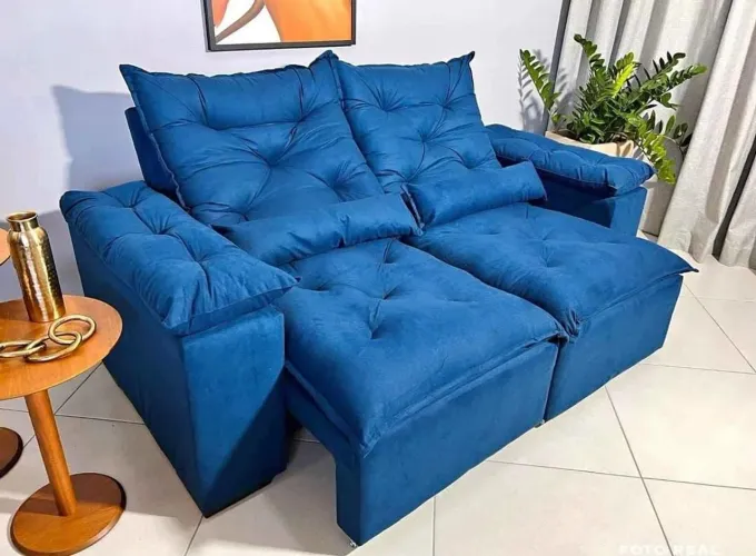 SOFÁ RETRATIL RECLINAVEL 2M ESPUMA D28
