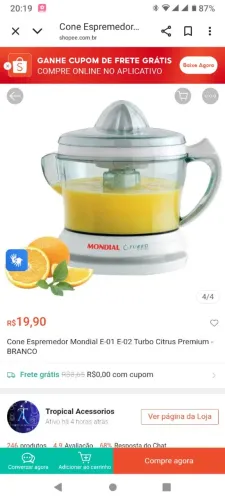 Jarra de espremedor de laranja Mondial