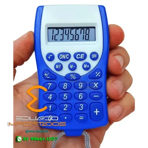 Calculadora Eletrônica Bolso c/ cordão kk-2201 Bateria 4 Funções