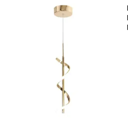 Nitrolux LP601D Luminária Pendente Led Espiral Moderno Teto 10w 4000k Bivolt Cor Dourado