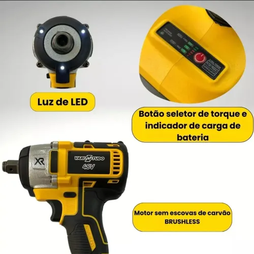 Promoção Parafusadeira Furadeira impacto, 2 baterias + carregador próprio, bônus Mandril