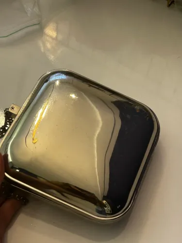 Clutch metalizada prata