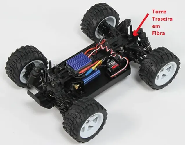 Torre Traseira em Fibra (Turnigy Monstro 1/16 4WD Beatle )