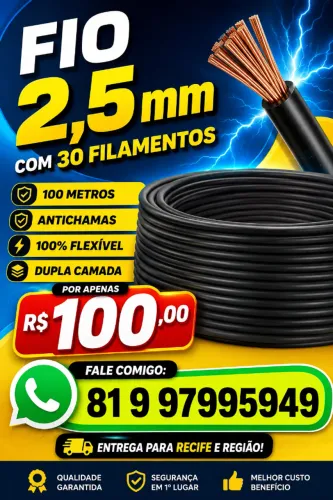 Fio 2.5 mm com 30 Filamentos 100 metros