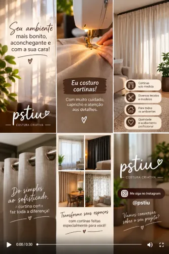 Cortinas sob encomenda.