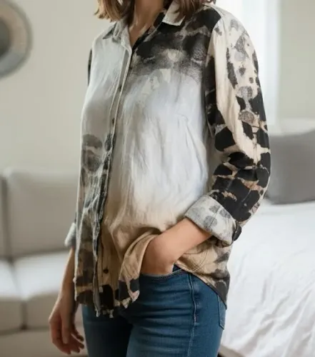 Camisa FYI em Algodão Premium | Estampa Abstrata Earth Tones