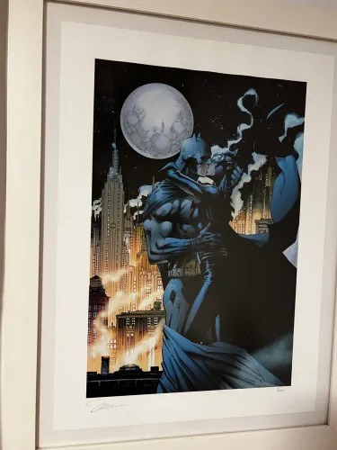 Fine Art - Batman e Mulher Gato arte em Glicee assinada e numerada por Jim Lee