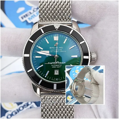 RELÓGIO BREITLING SUPER OCEAN AUTOMÁTICO FUNDO VERDE