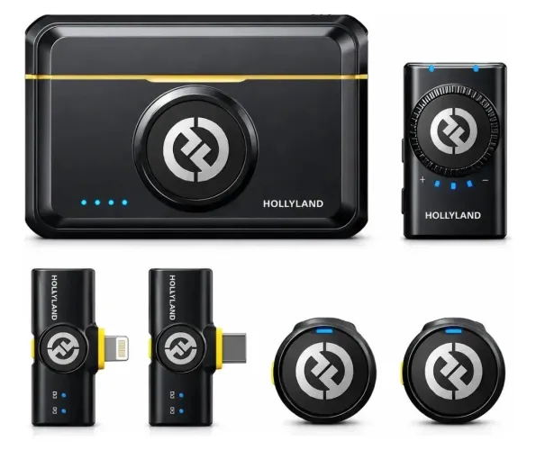 icrofone Hollyland Lark M2 lacrado Duplo Para 2 Pessoas USB-C, Lightning