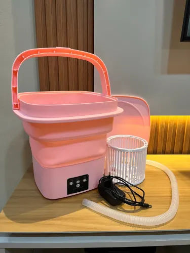 Mini Máquina de Lavar Portátil Rosa ? Nova, Completa