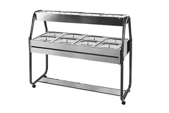 Buffet Self Service Carro Duplo 8 Cubas Quentes 4 Frias Inox 127V - IBET