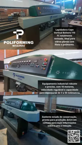 Lapidadora Vertical Bottero 110 FC para Vidros
