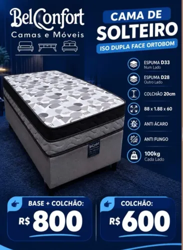 BASE+COLCHÃO D33 ORTOBOM À PRONTA-ENTREGA