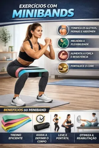 Kit com 5 Mini Bands. - Ginástica em casa