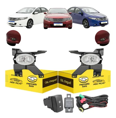 Farol Milha Honda City 2009 2010 2011 Kit Cristal