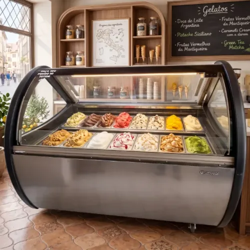 Vitrine Gelato - Gelopar GESM - 155 - 16 sabores