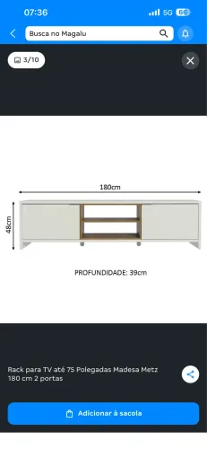 Rack para Tv de até 75?