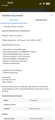 Molas esportivas Tiguan ano nas fotos