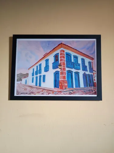Quadro Casarão Colonial RJ - Print de Arte Emoldurado (Série Limitada A3)