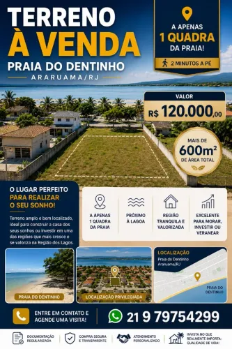 TERRENO À VENDA EM ARARUAMA - PRAIA DO DENTINHO ?