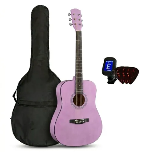 Violão Lilás Completo (Cordas de Náilon) - Kit com Capa e afinador!
